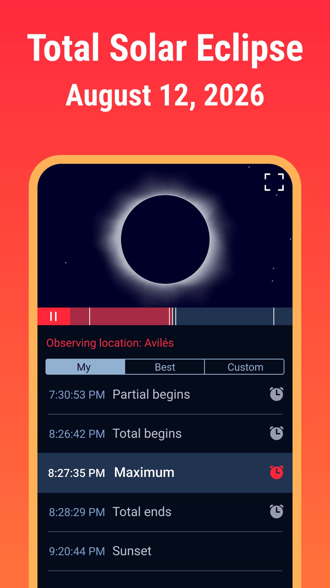 Eclipse Guide Screen 02 - August 12, 2026